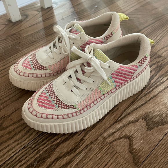 Dolce Vita Pink and Cream Woven Sneakers - Picture 3 of 3